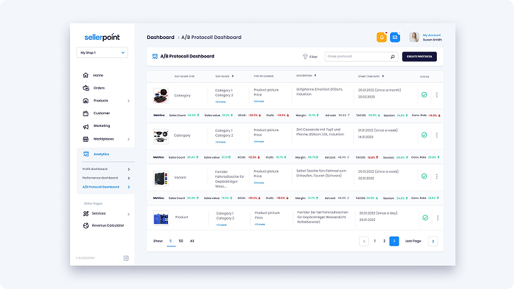 Sellerpoint product listing interface