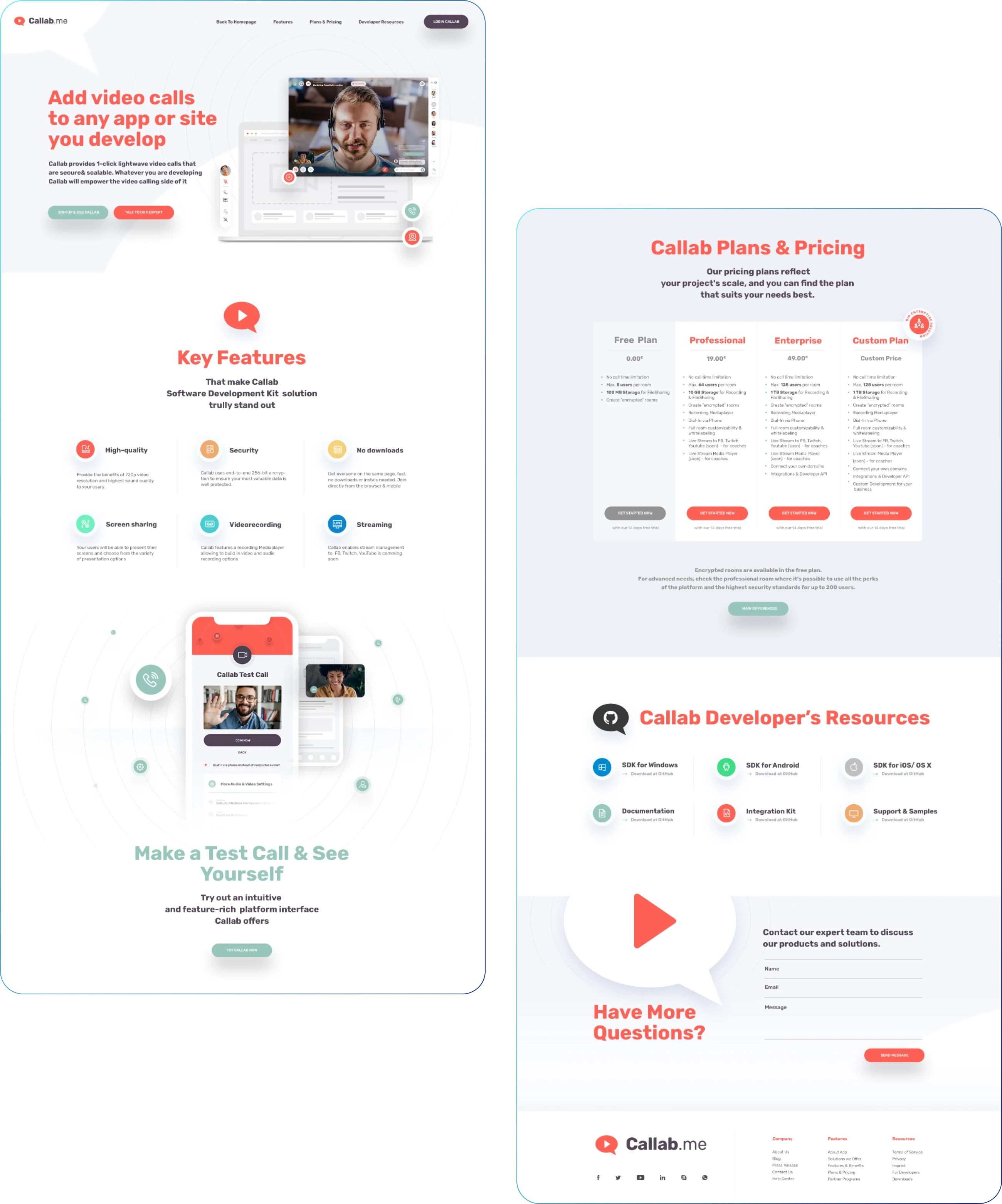 Callab.me app meeting room screen