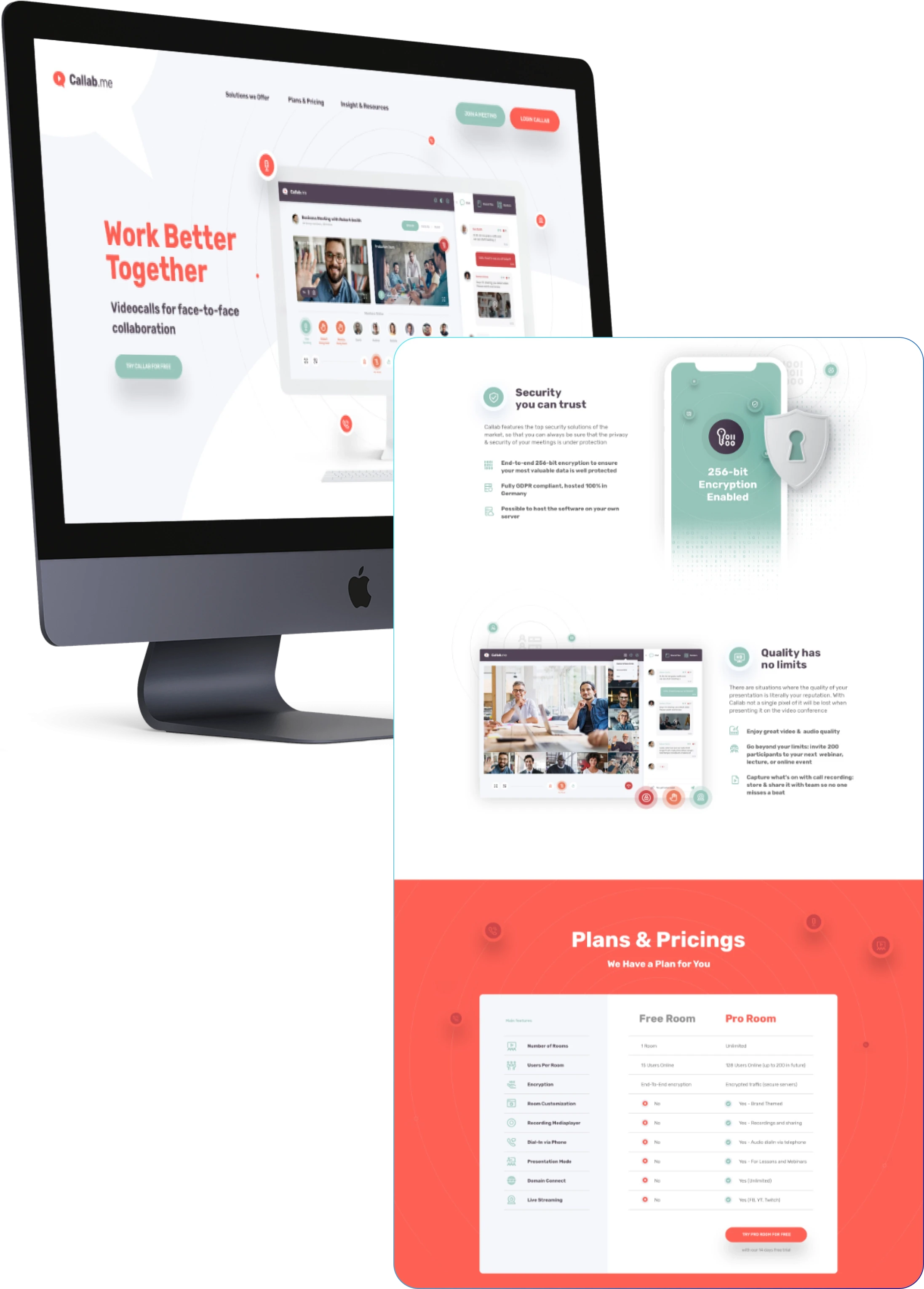 Callab.me app chat and collaboration screen