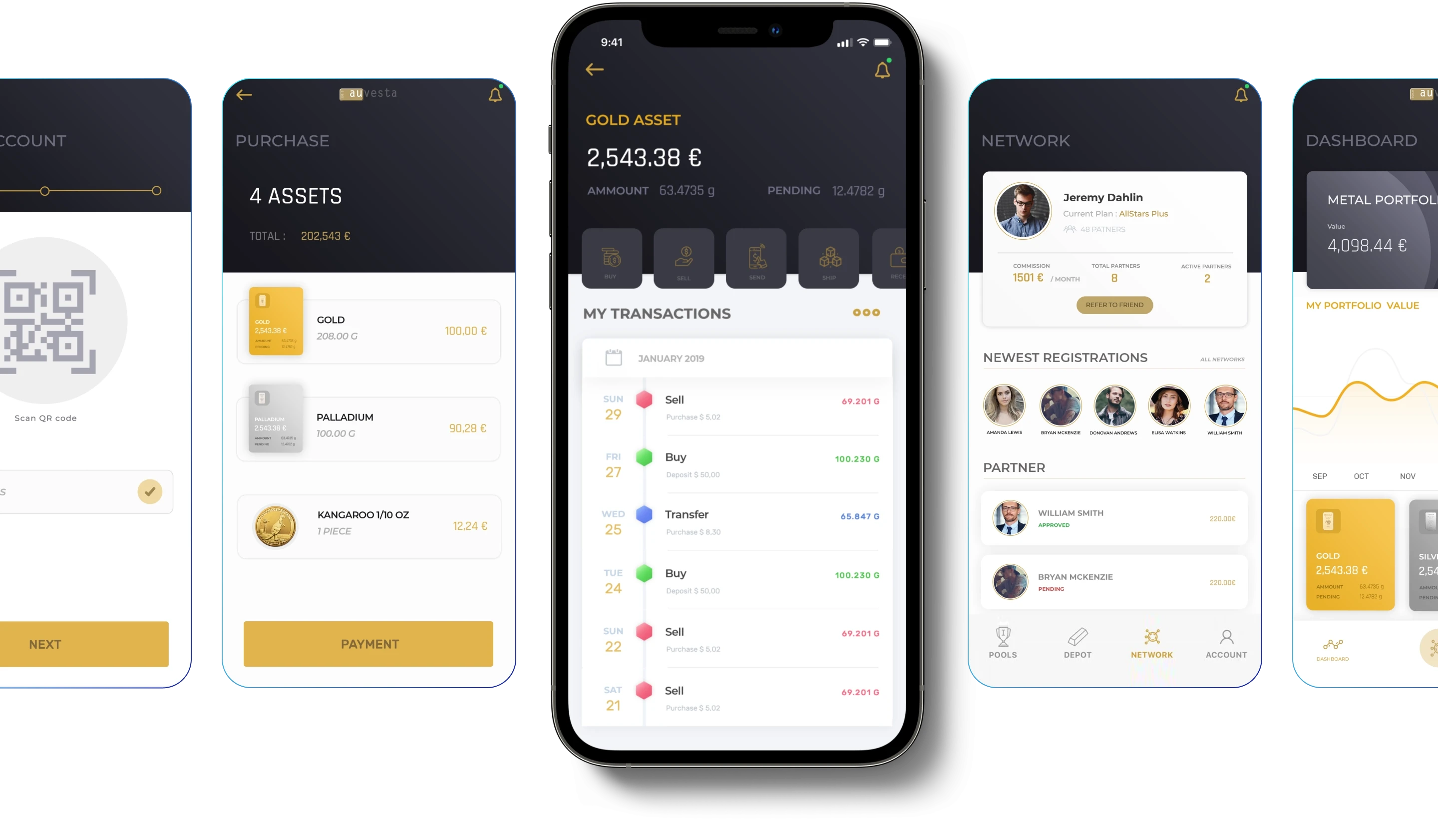 Auvesta app transaction details screen