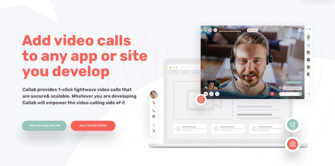 Callab.me-Entwicklerseite: Video-SDK zum Einbetten in eigene Apps und Websites
